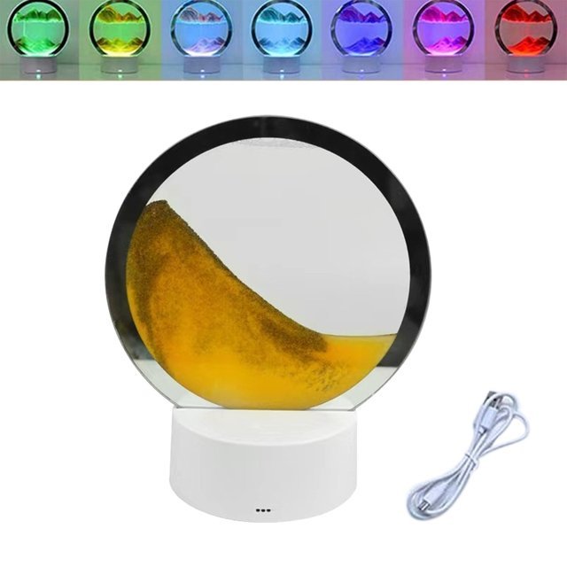 LED Sand Art Lamp with Color Changing Light Orange
