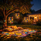 Solar Garden Lantern with Floral Light Projections