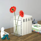 Clear Acrylic Book Vase – Transparent Flower Display