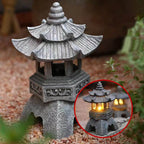 Japanese Solar Pagoda Garden Lantern with LED Light
