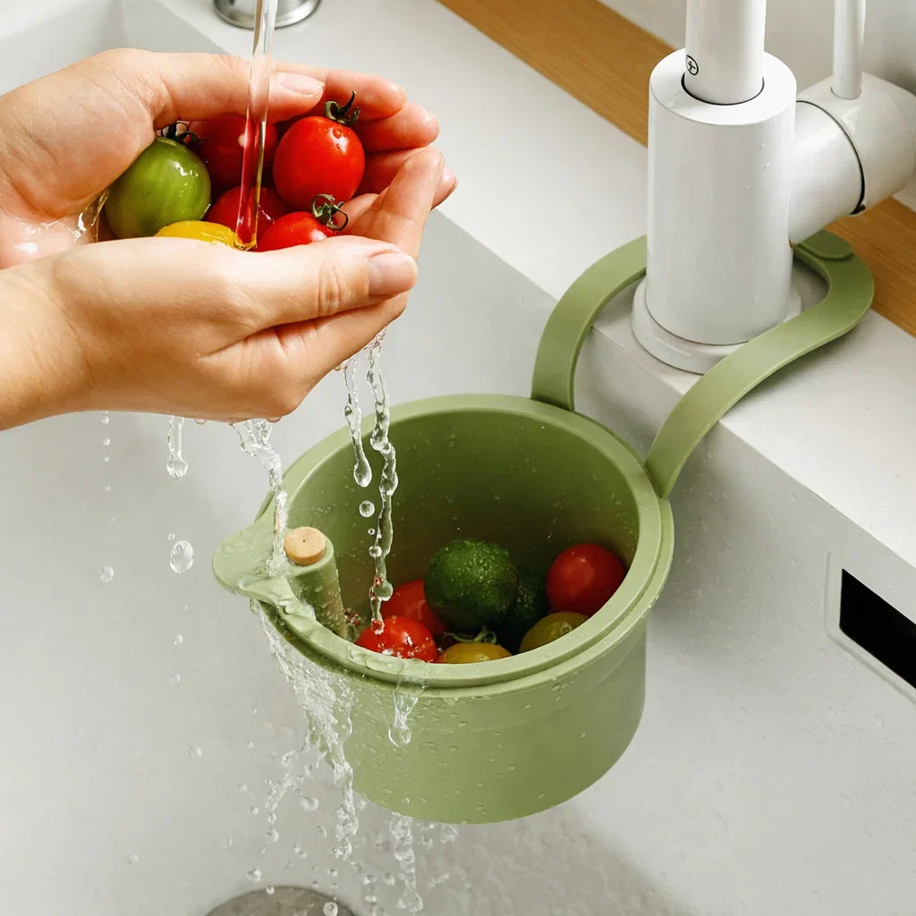 Hanging Sink Strainer Basket – Drain Without the Mess Green