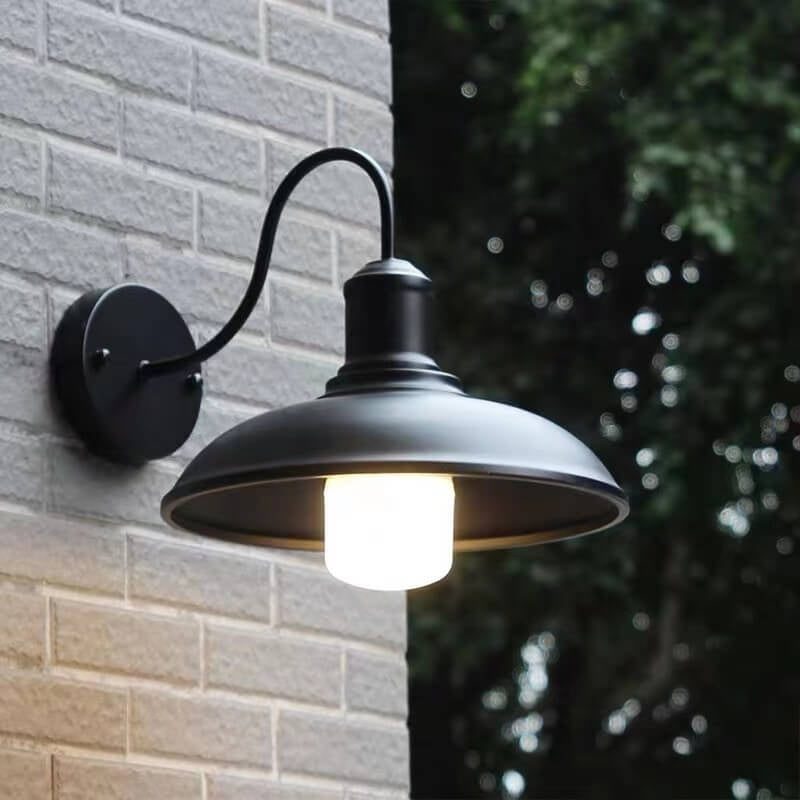 Industrial Wall Sconce with Curved Arm