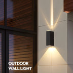 Modern LED Outdoor Wall Light - Weatherproof Aluminum Large - One focus point + One diffuser Dimmable White light (5000K)
