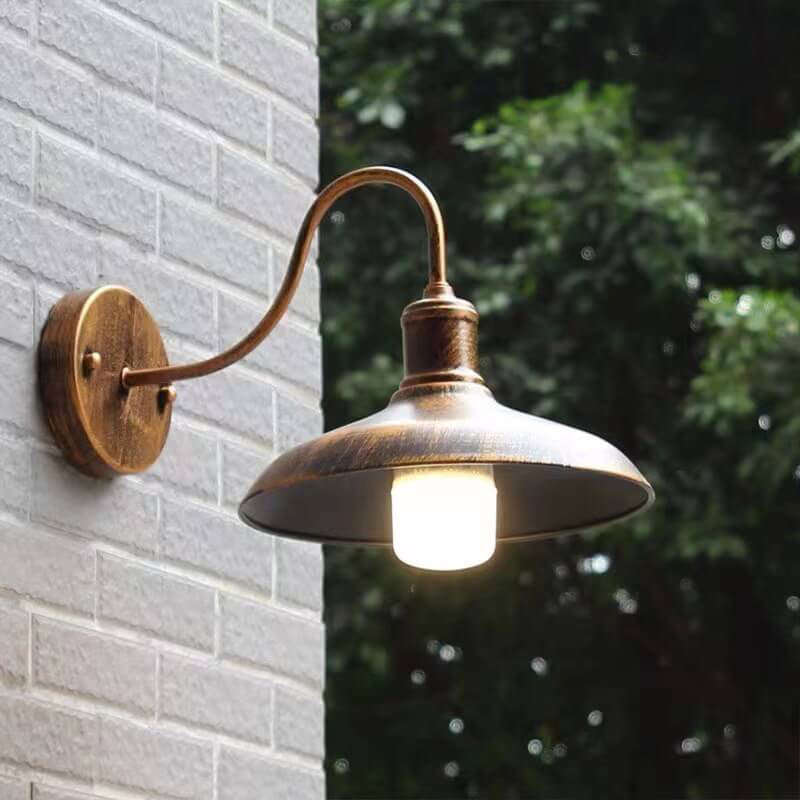 Industrial Wall Sconce with Curved Arm