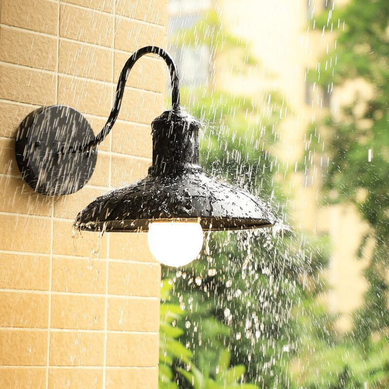 Industrial Wall Sconce with Curved Arm