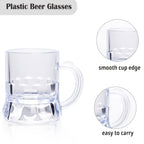 Mini Beer Mugs – Clear Plastic Shot Glasses with Handles