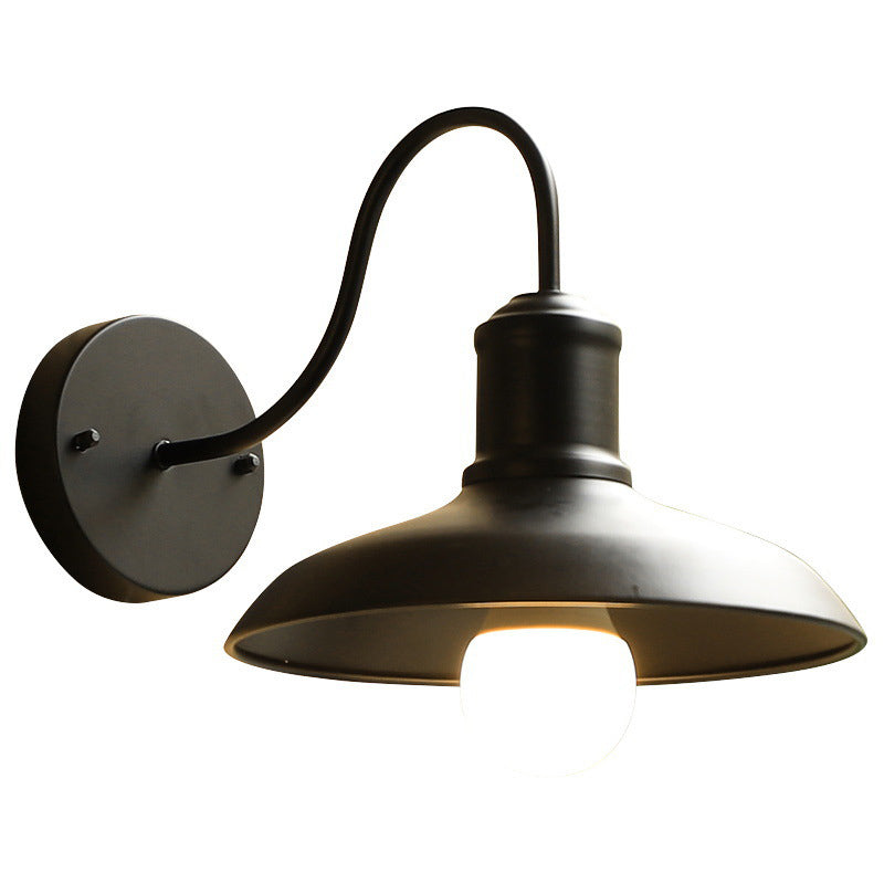 Industrial Wall Sconce with Curved Arm