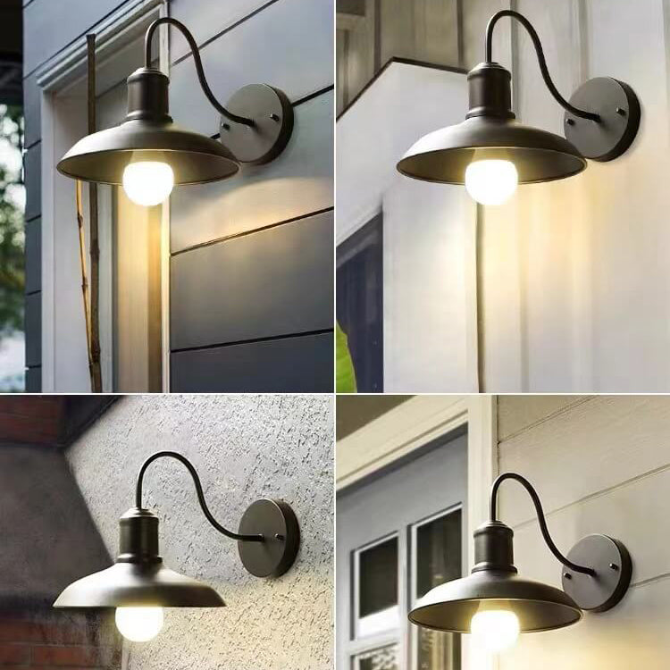 Industrial Wall Sconce with Curved Arm