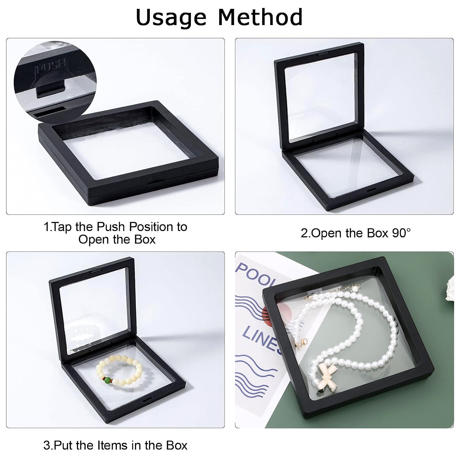 Floating Display Case with Magnetic Lock