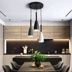 Modern Pendant Light Set with Wood Accents