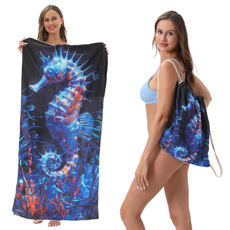 Beach Towel Backpack with Sand-Resistant Fabric