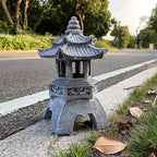Japanese Solar Pagoda Garden Lantern with LED Light