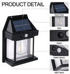 Solar Motion Sensor Wall Light with Edison Bulb Style