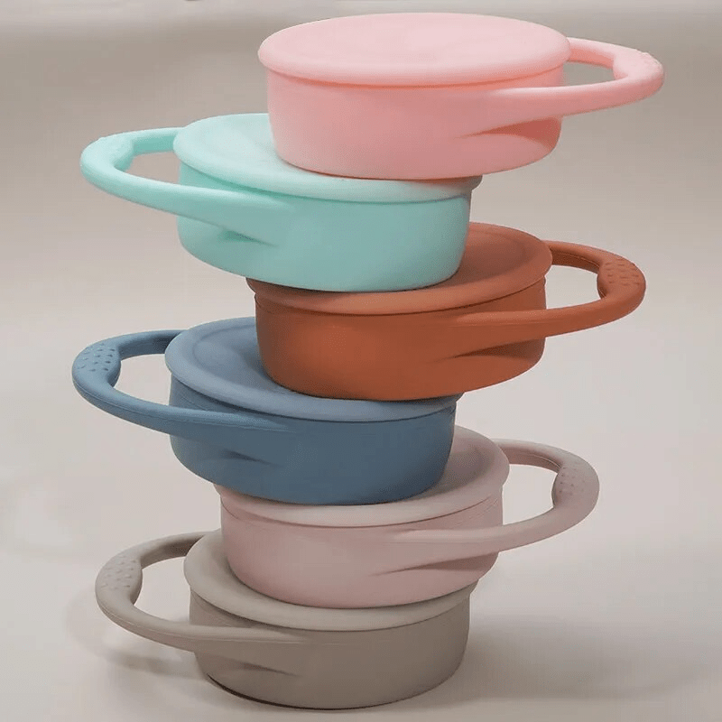 Silicone Snack Cup with Leak-Proof Lid for Kids