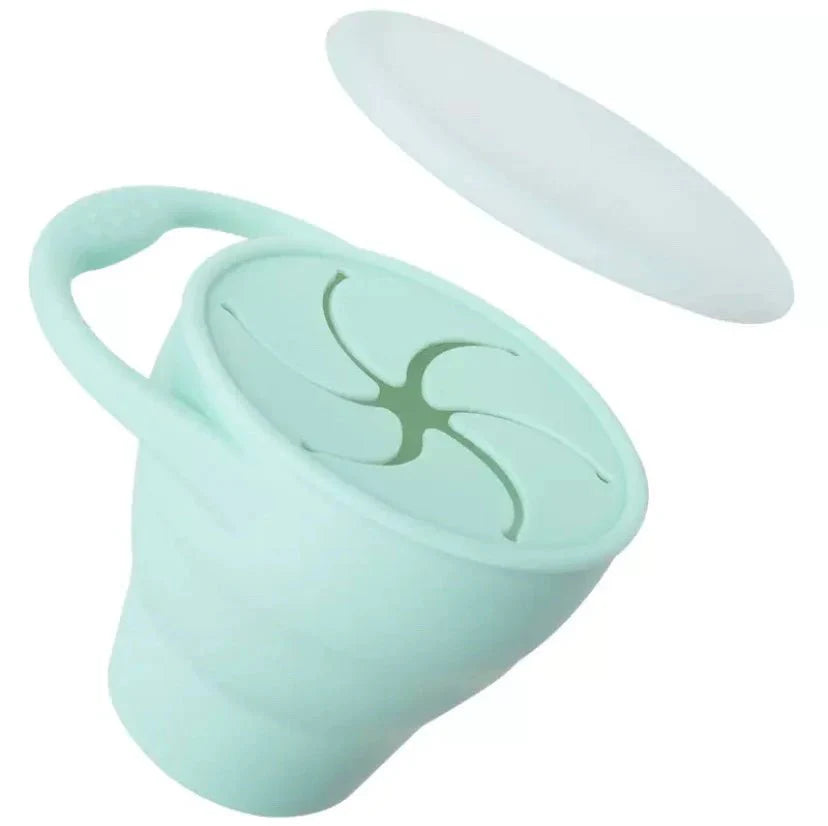 Silicone Snack Cup with Leak-Proof Lid for Kids