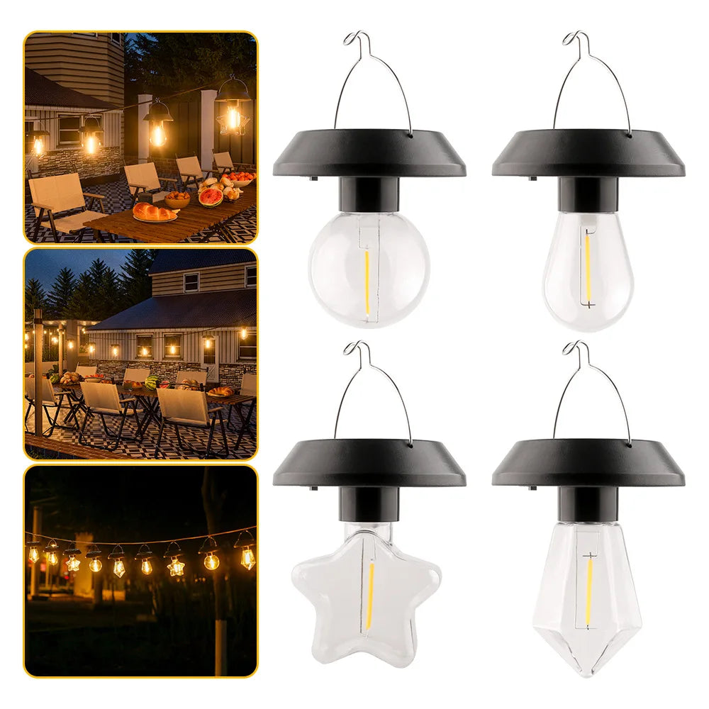 Solar Hanging Lights with Warm LED Filament