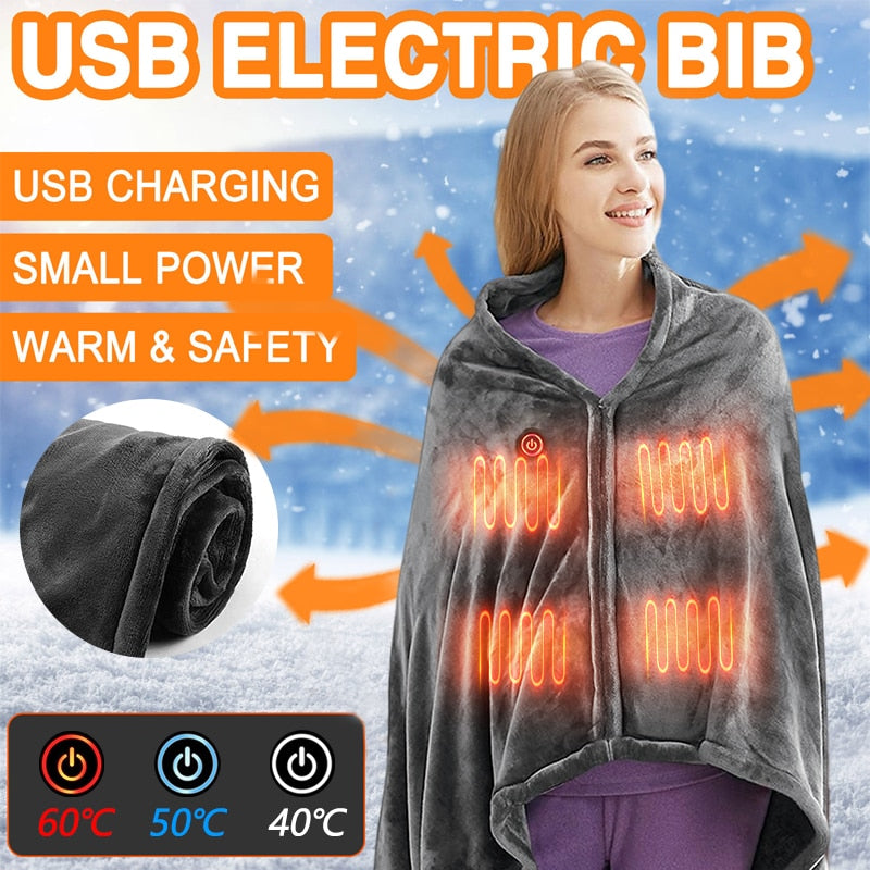 Heated Wearable Blanket with USB Power Bank