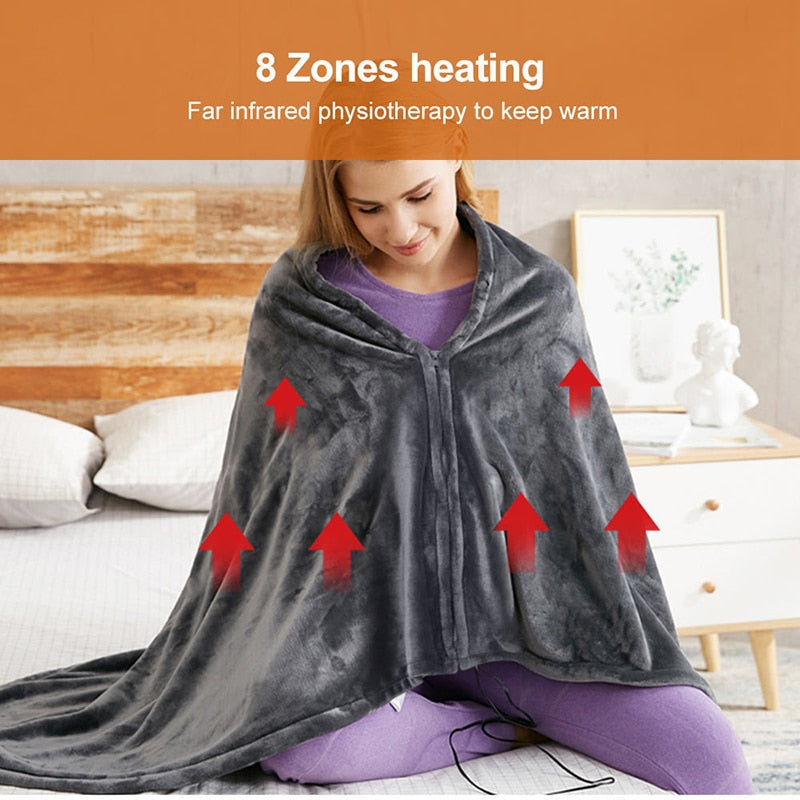 Heated Wearable Blanket with USB Power Bank