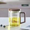 Glass Tea Mug with Infuser and Lid White 13.5 fl oz