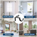 No-Drill Curtain Rod Brackets for Heavy Drapes