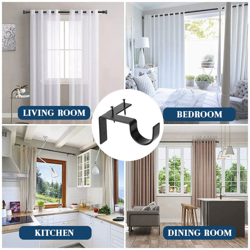 No-Drill Curtain Rod Brackets for Heavy Drapes