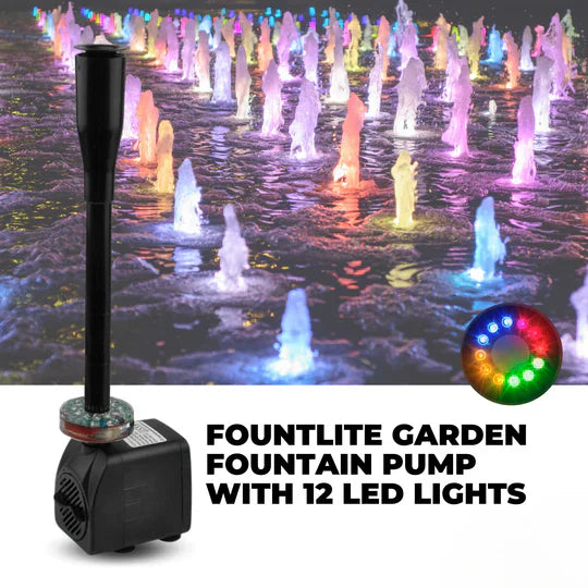 Submersible Fountain Pump with 12 LED Lights