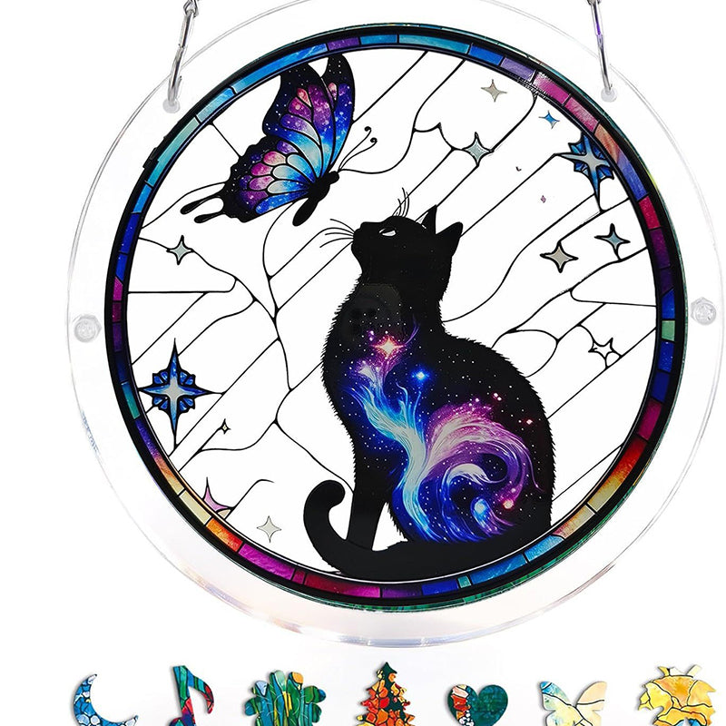 Acrylic Window Catcher with Stained Glass Design