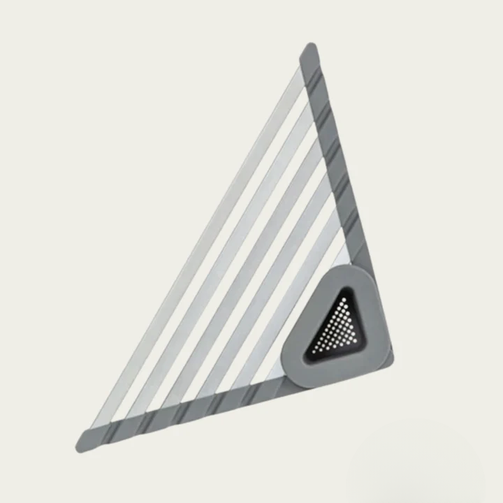 Triangular Corner Sink Organizer with Direct Drain Dark Gray