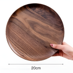 Handcrafted Walnut Wood Serving Plate Dark Extra Large