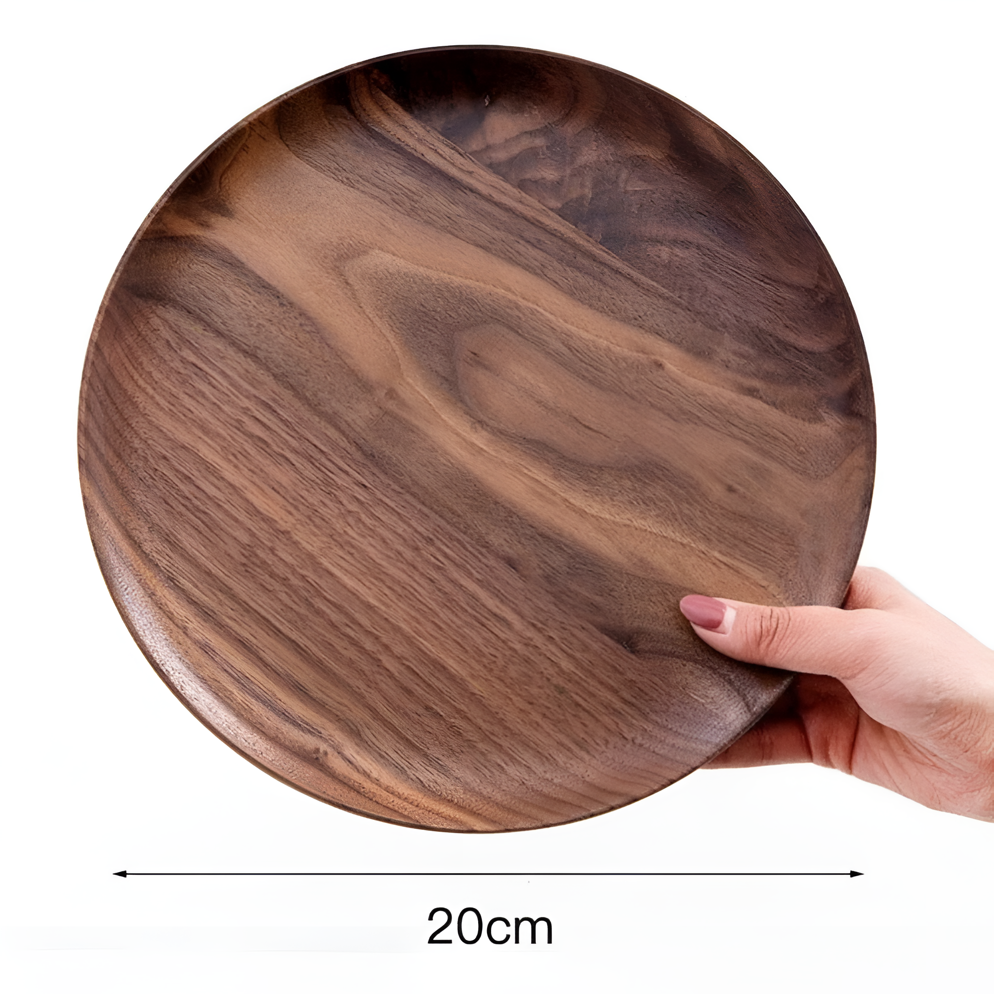 Handcrafted Walnut Wood Serving Plate Dark Extra Large