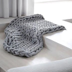 Chunky Knit Weighted Throw Blanket