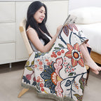 Reversible Cotton Bath Towel with Floral Print