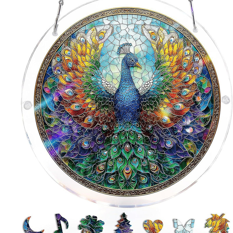 Acrylic Window Catcher with Stained Glass Design