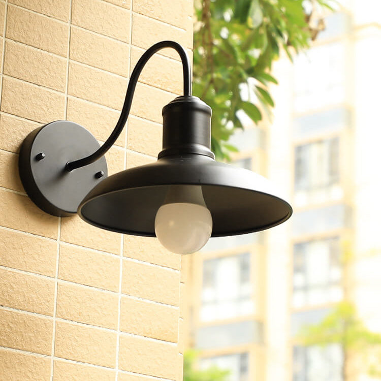 Industrial Wall Sconce with Curved Arm
