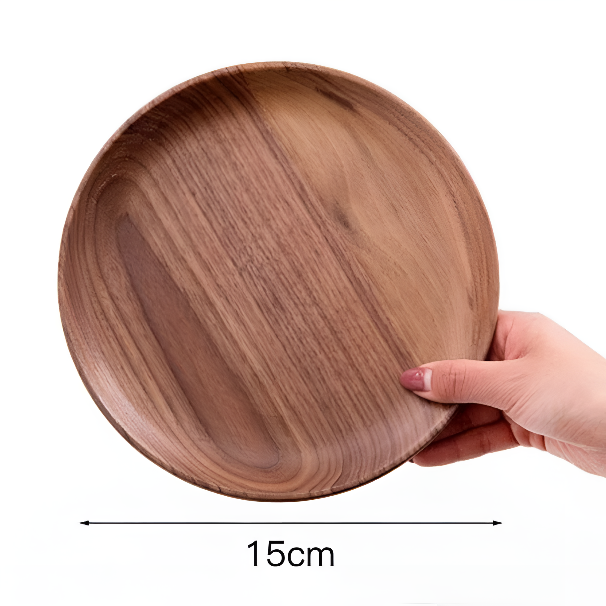 Handcrafted Walnut Wood Serving Plate Dark Medium