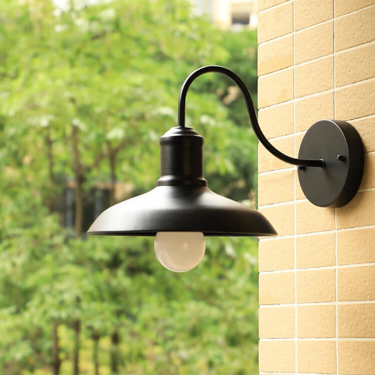 Industrial Wall Sconce with Curved Arm