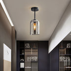 Modern Glass Pendant Light with Copper Finish