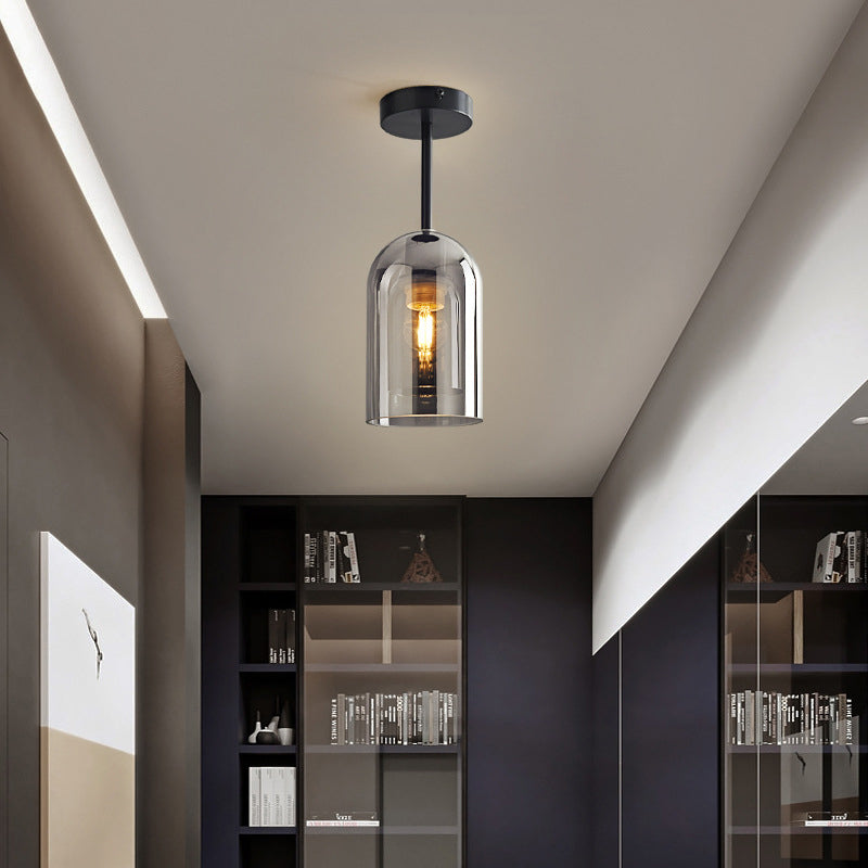 Modern Glass Pendant Light with Copper Finish
