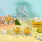 Mini Beer Mugs – Clear Plastic Shot Glasses with Handles