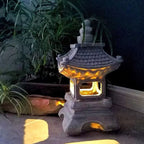 Japanese Solar Pagoda Garden Lantern with LED Light