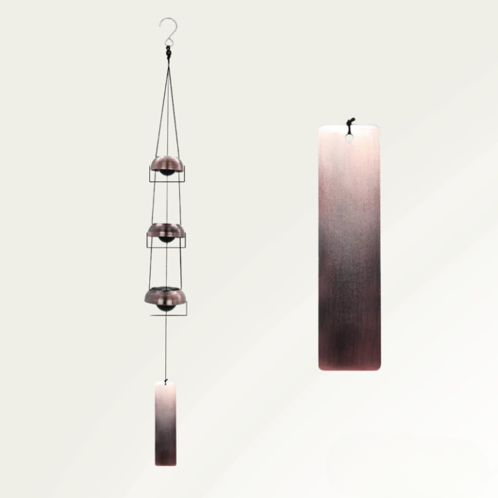 Metal Wind Chimes with Melodic Tones Red copper