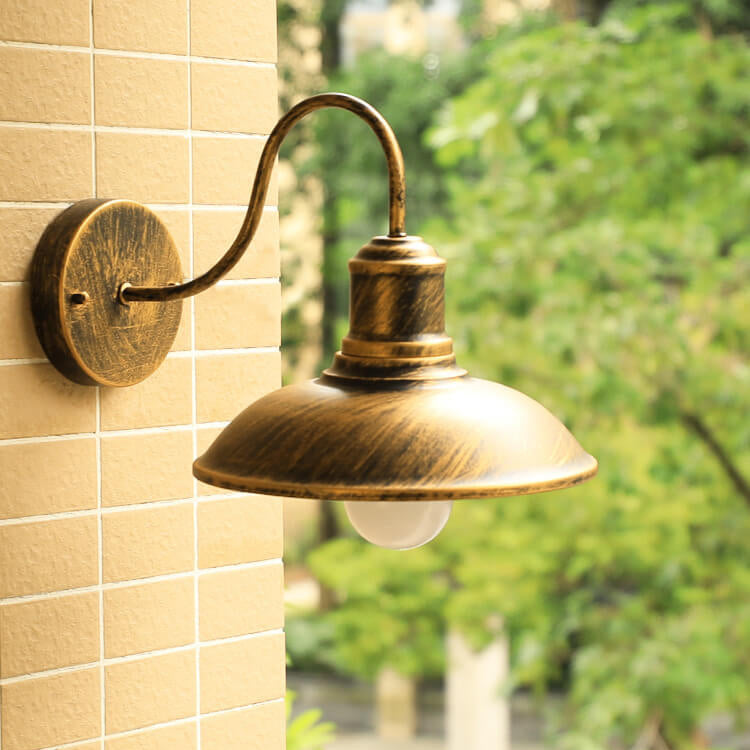 Industrial Wall Sconce with Curved Arm