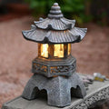 Japanese Solar Pagoda Garden Lantern with LED Light
