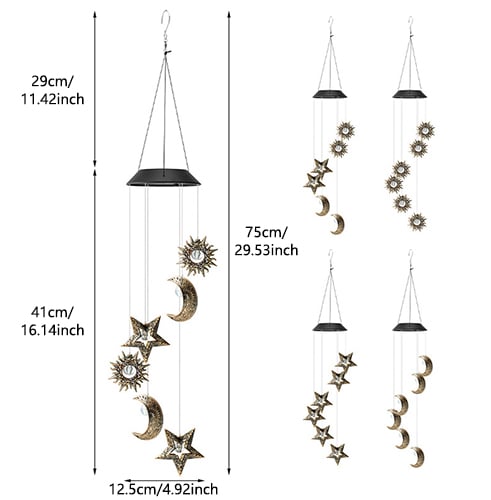 Solar Hanging Light with Celestial Design