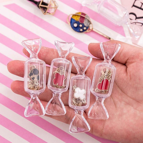 Clear Candy-Shaped Jewelry Storage Boxes - Set of 10