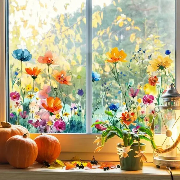 Floral Window Decals – Colorful Flower Stickers
