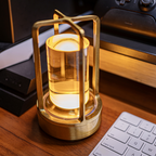 Modern Crystal Lantern with Touch Control Gold