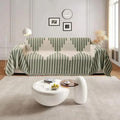 Cotton Chenille Sofa Throw with Non-Slip Design Green