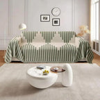 Cotton Chenille Sofa Throw with Non-Slip Design Green