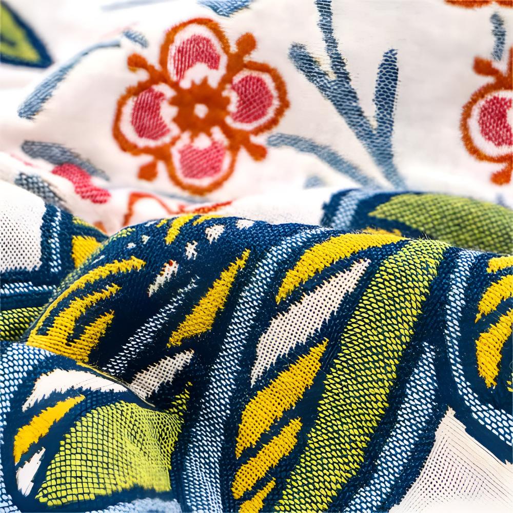 Reversible Cotton Bath Towel with Floral Print